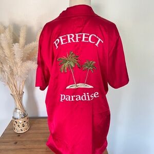 The Perfect Example Red paradise button up